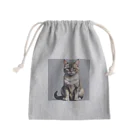 ドット絵ネコの座っている猫 Mini Drawstring Bag