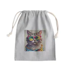 てんとくろ助のぱりぴねこ Mini Drawstring Bag