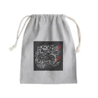 the blue seasonのスピードと情熱の象徴：バイクとレースフラッグのワイルドロゴ Mini Drawstring Bag