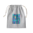 hirakoARTのターコイズスクエア Mini Drawstring Bag