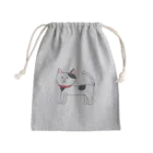 gattyoデザインのくすっと笑える雑貨たちの「くろぶちにゃん – おすまし猫の横顔」 Mini Drawstring Bag