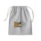 316(MIHIRO)のクサガメと花 Mini Drawstring Bag