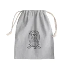 illust_designs_labの疫病退散 妖怪アマビエの画 正面 白黒 Mini Drawstring Bag