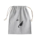 Karinsyrupの猫と帽子(黒) Mini Drawstring Bag