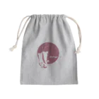 Mika ＠hammytouchの《Goods》40_ニホンヤマネ-moon_蘇芳 Mini Drawstring Bag