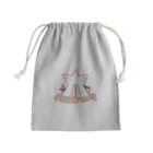 あいすきゃっとの猫キャンプ（白） Mini Drawstring Bag