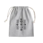 IENITY　/　MOON SIDEの【IENITY】チャイナなドット絵 #黒 Mini Drawstring Bag