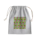 Mieko_Kawasakiの魅惑のフライドポテト🍟　GULTY PLEASURE FRENCH FRIES GREEN Mini Drawstring Bag