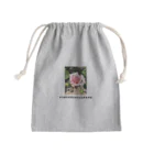 2626(ふわふわ)のピンクの薔薇ちゃん(ロゴ入り) Mini Drawstring Bag