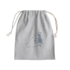 青い積み木 と 指の先の猫と挟む手 Mini Drawstring Bag