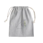 青い積み木 と 指の先の白熊と挟む手 Mini Drawstring Bag