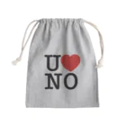 うの UNOのI LOVE UNO（黒文字） Mini Drawstring Bag