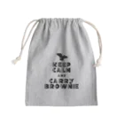 座敷ふくろうのKEEP CALM AND CARRY BROWNIE2 Mini Drawstring Bag