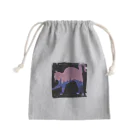 3Nyan's Mom 〜猫グッズ屋さん〜の黒ピンク 伸び猫 Mini Drawstring Bag