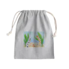 Lily bird（リリーバード）のニシキ・チンアナゴの中に迷いこんだ忍者スリスリくん Mini Drawstring Bag