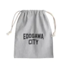 JIMOTO Wear Local Japanの江戸川区 EDOGAWA CITY ロゴブラック Mini Drawstring Bag