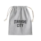 JIMOTOE Wear Local Japanの板橋区 ITABASHI CITY ロゴブラック Mini Drawstring Bag
