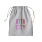 JIMOTOE Wear Local Japanの北区 KITA CITY ロゴピンク Mini Drawstring Bag