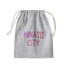 JIMOTOE Wear Local Japanの港区 MINATO CITY ロゴピンク Mini Drawstring Bag