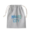 JIMOTOE Wear Local Japanの港区 MINATO CITY ロゴブルー Mini Drawstring Bag