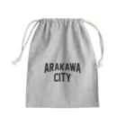 JIMOTO Wear Local Japanの荒川区 ARAKAWA WARD ロゴブラック きんちゃく