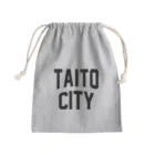 JIMOTOE Wear Local Japanの台東区 TAITO WARD ロゴブラック Mini Drawstring Bag