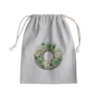 カラフルマルシェのグリーンローズリース（緑の薔薇リース柄） Mini Drawstring Bag