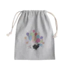 イラスト MONYAAT のくろねこの風船の種*A Mini Drawstring Bag