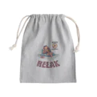 nidan-illustrationの"RELAX" Mini Drawstring Bag