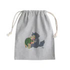 kocoon（コクーン）のスイカをかじるオオカミ Mini Drawstring Bag