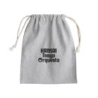 VEZ Craft SUZURI店のKANSAI Tango Orquesta 黒ロゴ Mini Drawstring Bag