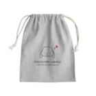 TSUNETANのおすわりうさぎ　〜The Most Adorable Lopears I 黒 Mini Drawstring Bag