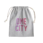 JIMOTOE Wear Local Japanの青梅市 OME CITY ロゴピンク Mini Drawstring Bag