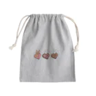 もふりんごのうさぎと桃・ラズベリークランチ・チェックのチョコレート Mini Drawstring Bag