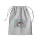 Ａｔｅｌｉｅｒ　Ｈｅｕｒｅｕｘのクロとモネ　薔薇をあしらったパステルイラスト Mini Drawstring Bag