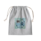 Teal Blue Coffeeのお風呂の時間_tile Ver. Mini Drawstring Bag