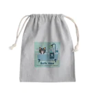 Teal Blue Coffeeのお風呂の時間_tile Ver. Mini Drawstring Bag