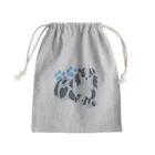 Kotetsu diary(SUZURI店)のゆるゆるシェルティ親子(バイブルー) Mini Drawstring Bag