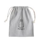 MrKShirtsのPengin (ペンギン) 黒デザイン Mini Drawstring Bag