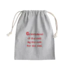 LUNARHOLIC STOREの<BASARACRACY>人外の人外による人外のための政治（英語・赤） Mini Drawstring Bag