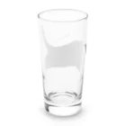 小鳥と映画館の伸びをするハチワレちゃん Long Sized Water Glass :back