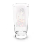 四月研究所 SUZURI店の大正浪漫ヲトメ図画ーねこと読書 Long Sized Water Glass :back