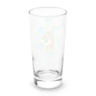 猫竹（nekotake)の花の中にキジトラ猫たち Long Sized Water Glass :back