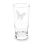 フルレットのキラキラバタフライとハートのお花 Long Sized Water Glass :back