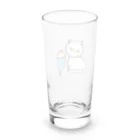 みにゆん　ねこのA lovely white cat who likes ice cream. Long Sized Water Glass :back