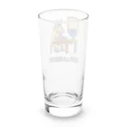 はずれ馬券屋の馬イラスト544 競馬は情報戦 黒 Long Sized Water Glass :back