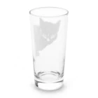 小鳥と映画館のカッコよく覗きに来た黒猫 Long Sized Water Glass :back