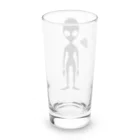 kimchinのグレイタイプの宇宙人のシルエット Long Sized Water Glass :back