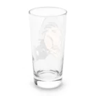 親父と猫のるるのガラス越しに Long Sized Water Glass :back