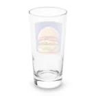 ダブル15のドット柄ビッグなチーズバーガー Long Sized Water Glass :back